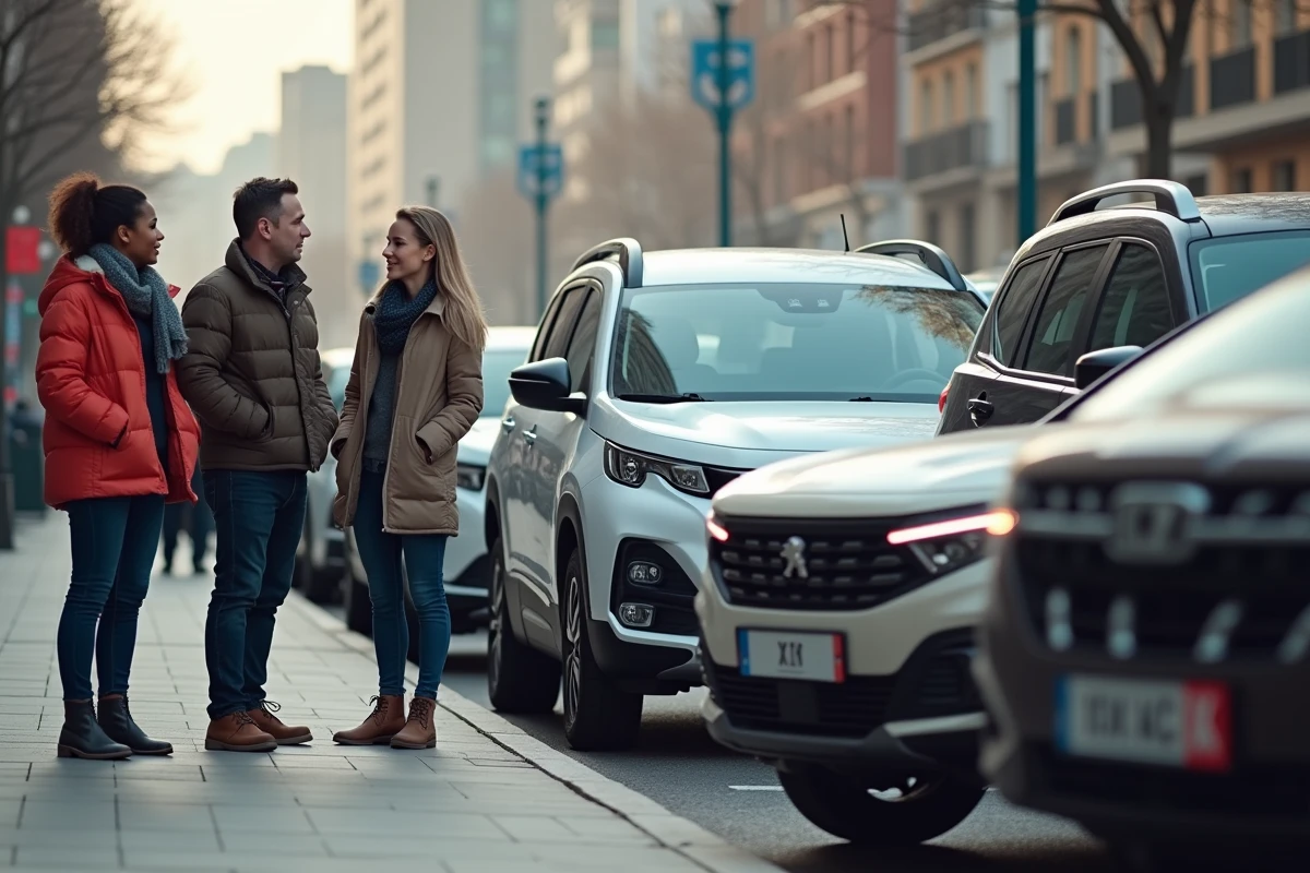 Trois adultes discutant près d