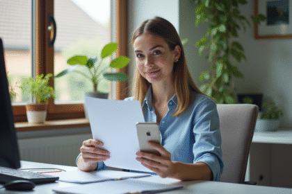 Femme d affaires calme dans un bureau moderne