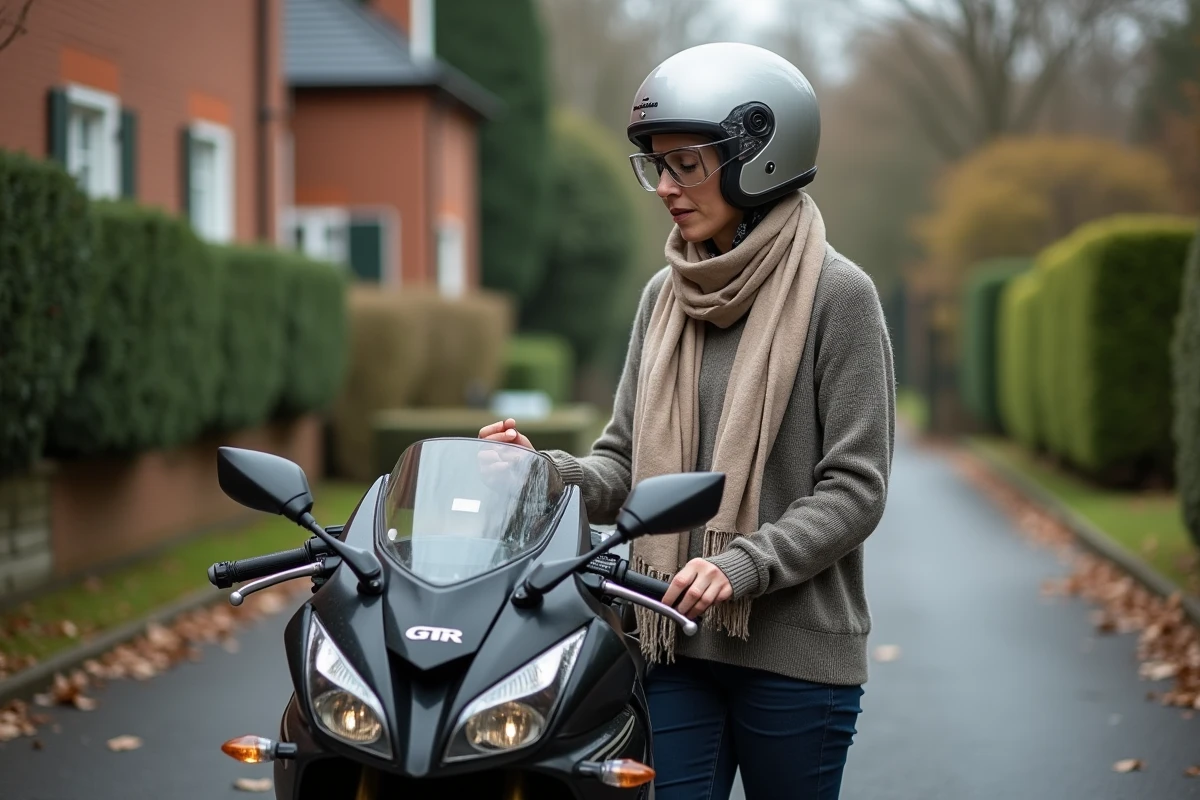 Femme vérifiant le tableau de bord d