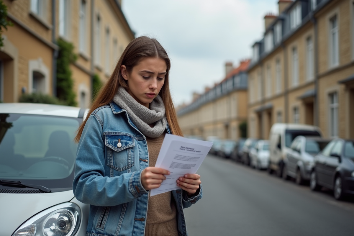 Jeune femme vérifiant déclaration d