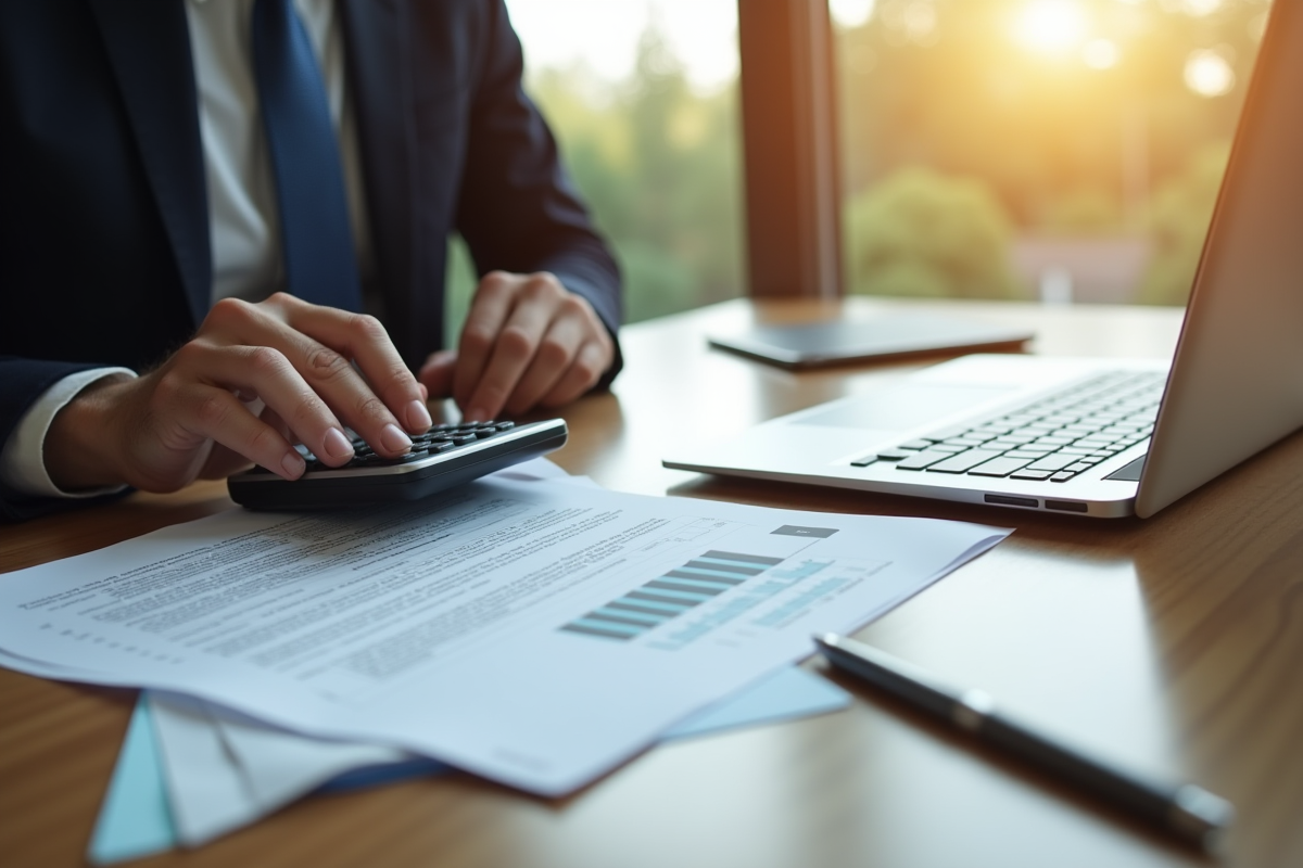 Personne analysant un contrat d'assurance au bureau